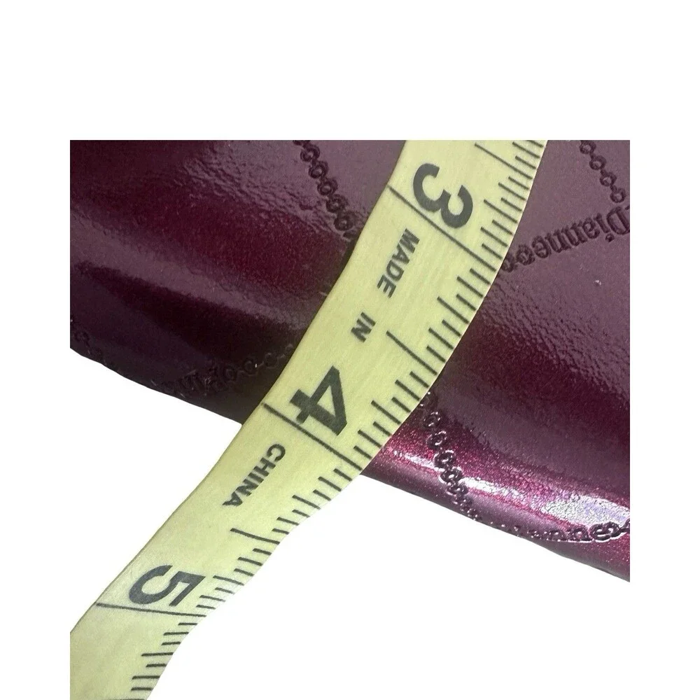 Pinky & Dianne Patent Leather Elegant Burgundy Wine Long Zipper Wallet